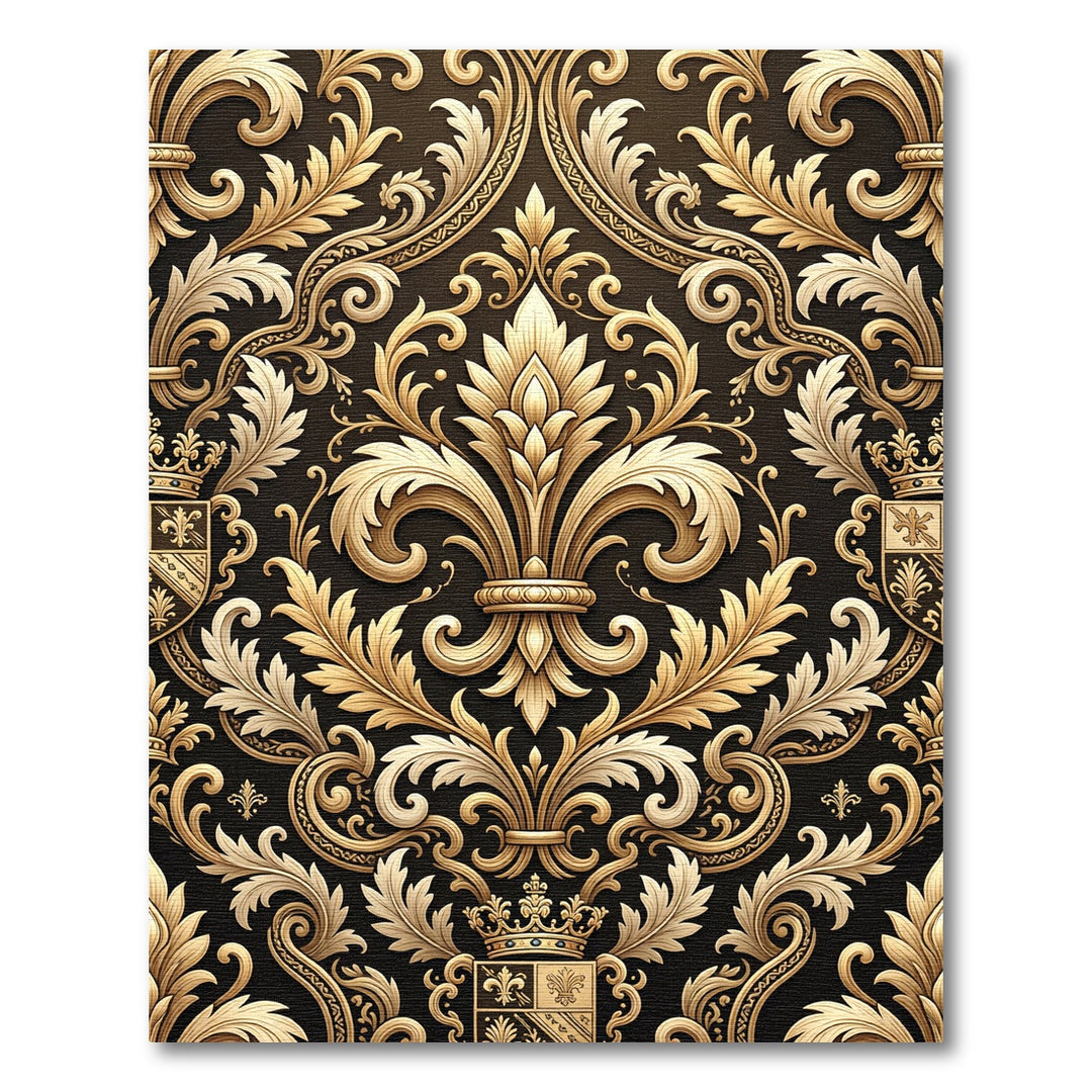 Gilded Fleur-de-lis Regal Damask Rug