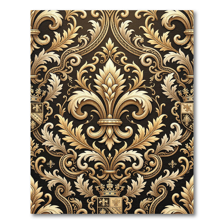 Gilded Fleur-de-lis Regal Damask Rug