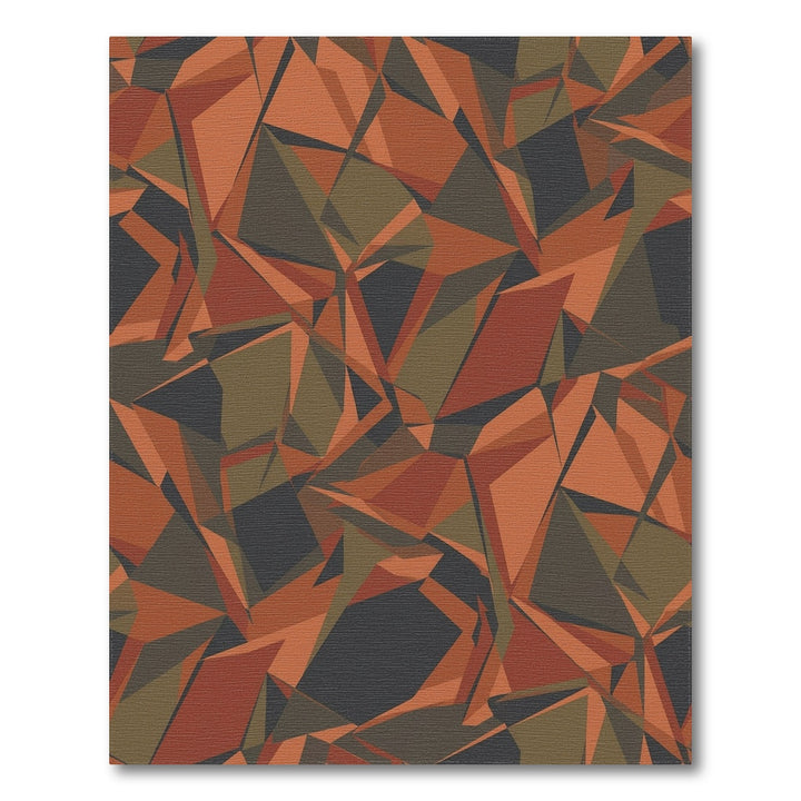 Terracotta Ochre Camouflage Fragment Rug