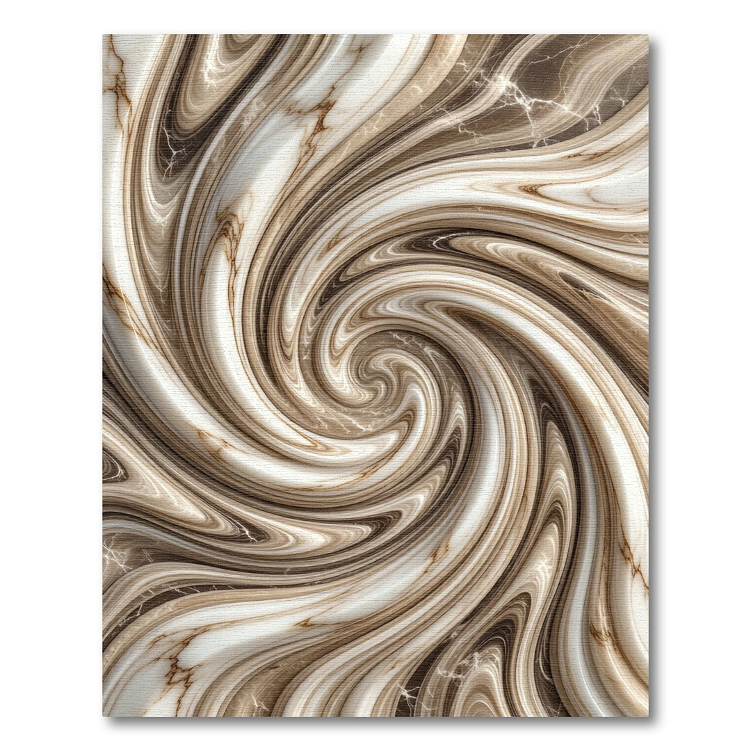 Brown White Swirl Marble Texture Rug