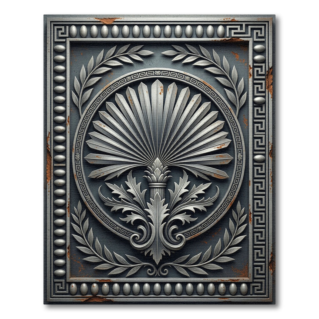 Antique Silver Laurel Sunburst Rug