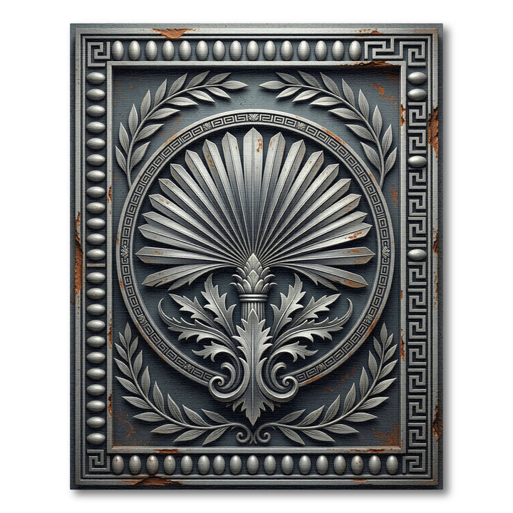 Antique Silver Laurel Sunburst Rug