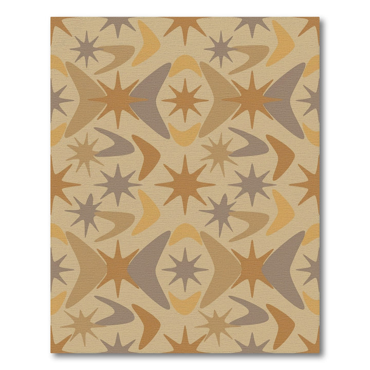 Retro Starburst Boomerang Earth Tones Rug
