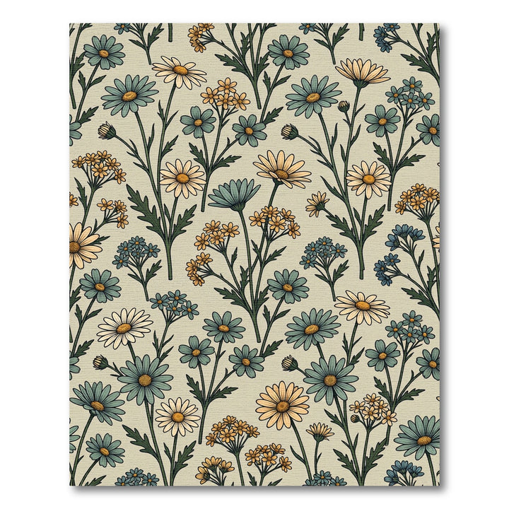 Vintage Floral Daisy Field Rug