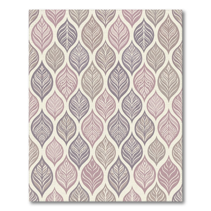 Subtle Lavender Leaf Overlay Rug