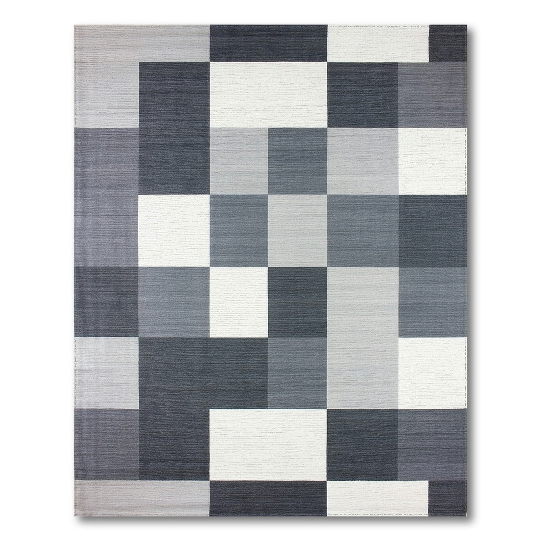 Black White Geometric Area Rug