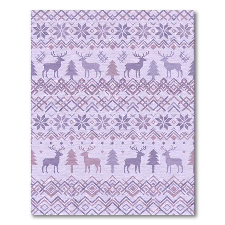 Purple Deer Winter Forest Geometric Scandinavian Rug