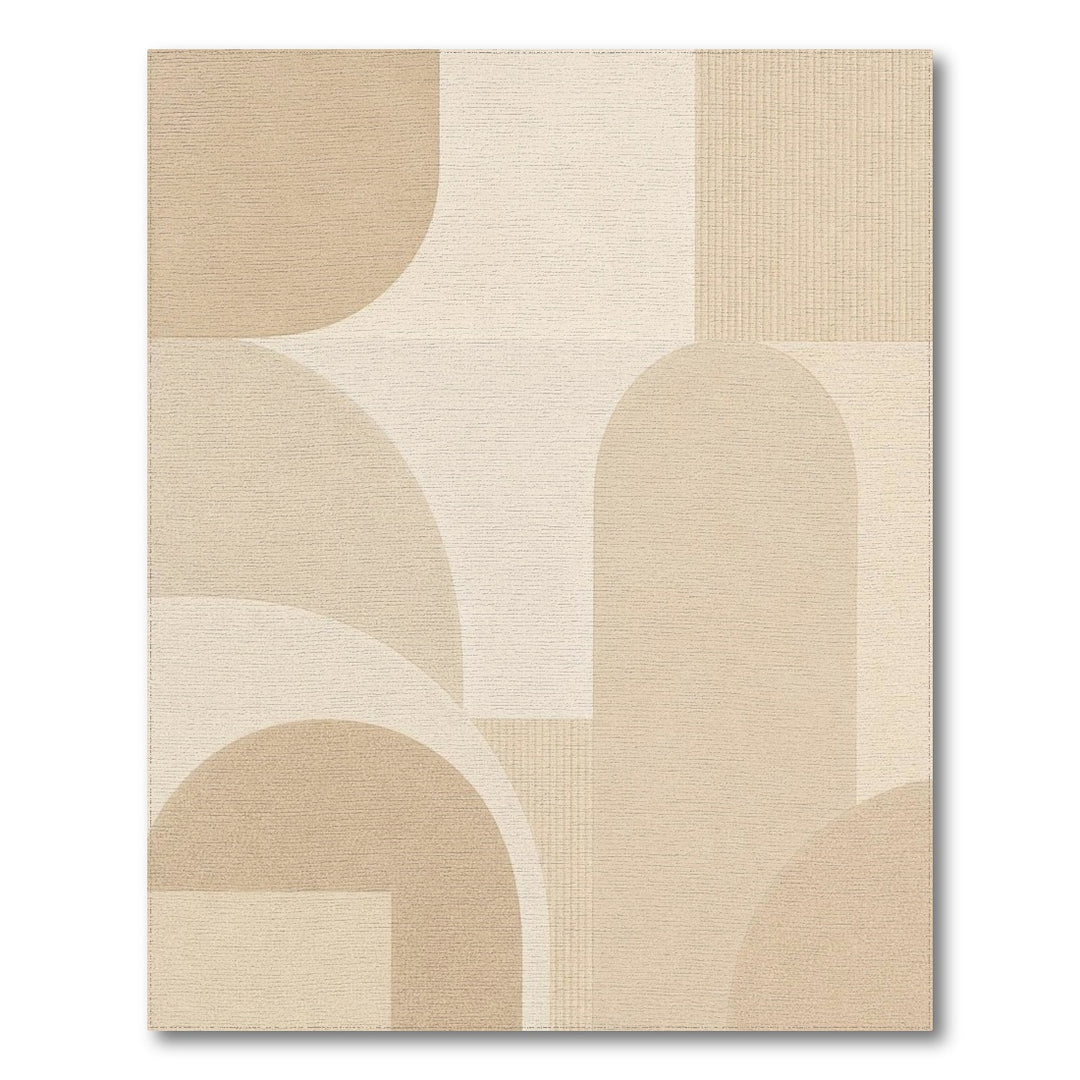 Beige Geometric Modern Area Rug