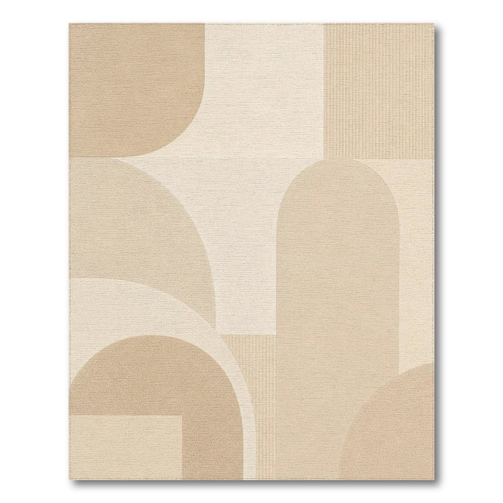 Beige Geometric Modern Area Rug