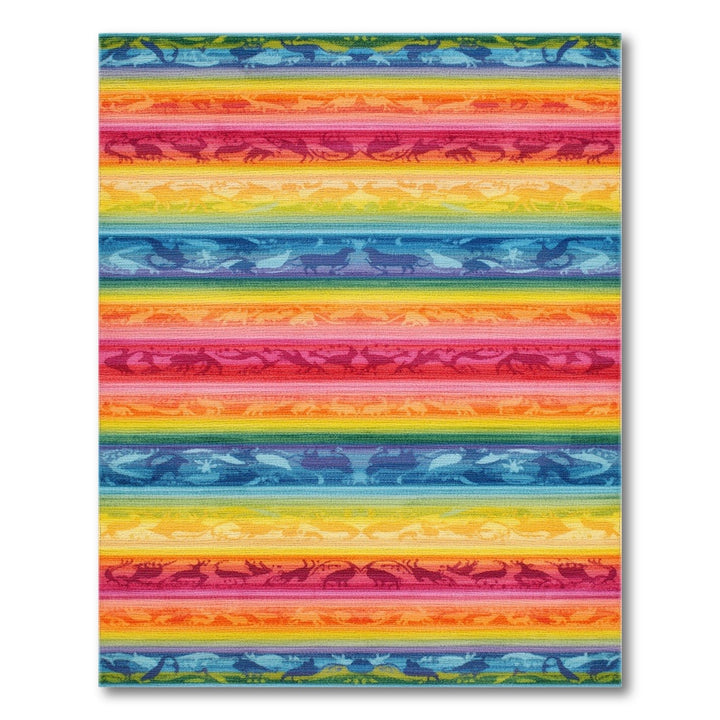 Kids Cartoon Rainbow Dinosaur Kids Area Rug