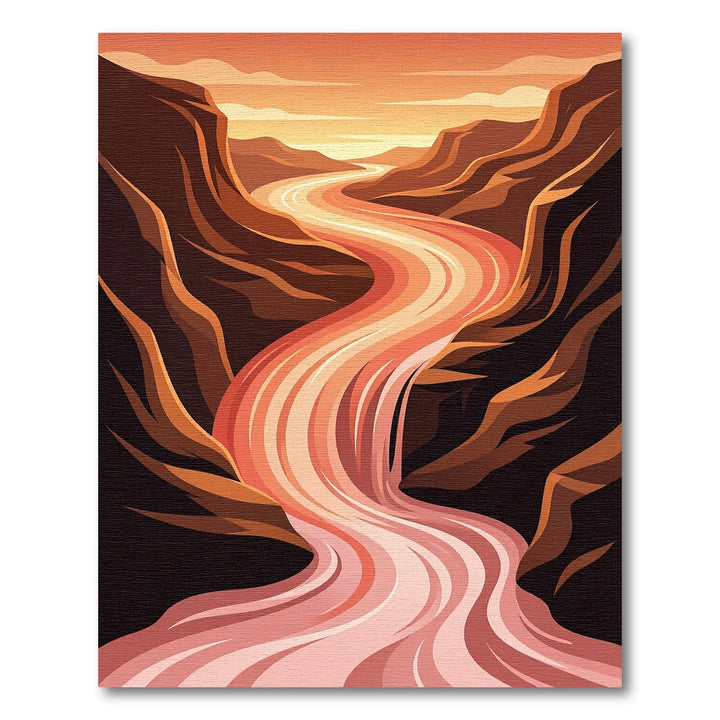 Warm Canyon River Flow Rug