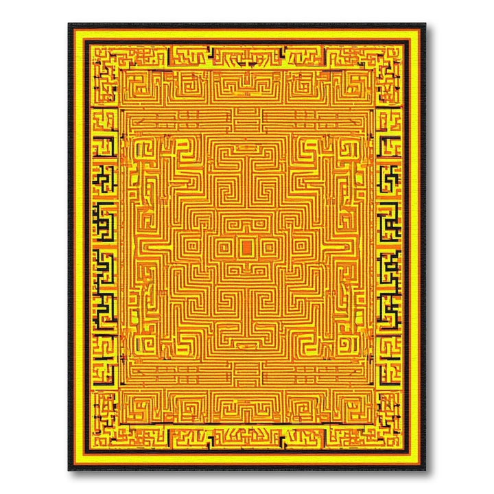 Yellow Geometric Labyrinth Area Rug