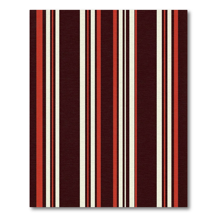 Dark Red Cream Orange Stripe Rug