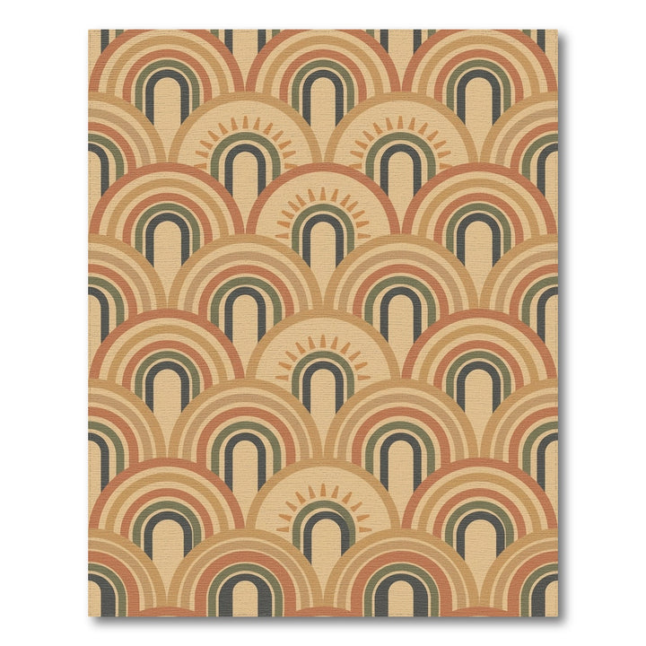 Earthy Tone Rainbow Sunburst Rug