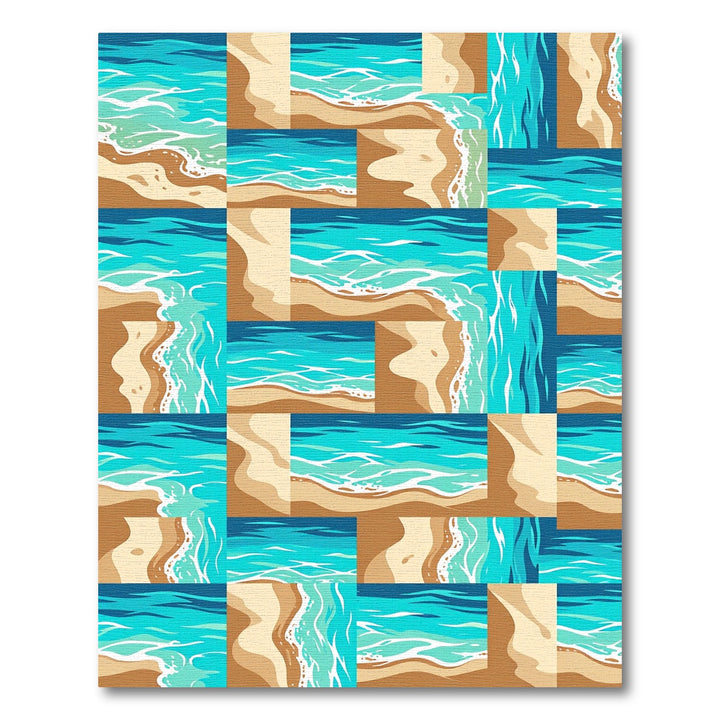 Abstract Ocean Beach Collage Rug