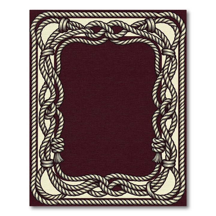 Nautical Rope Border Cream Brown Rug