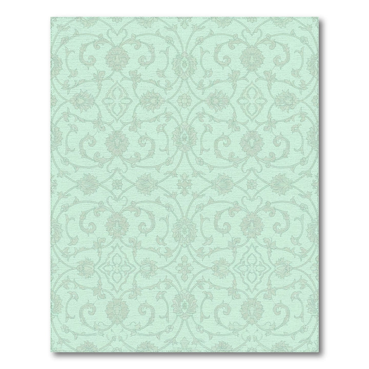 Gentle Mint Floral Vine Medallion Rug