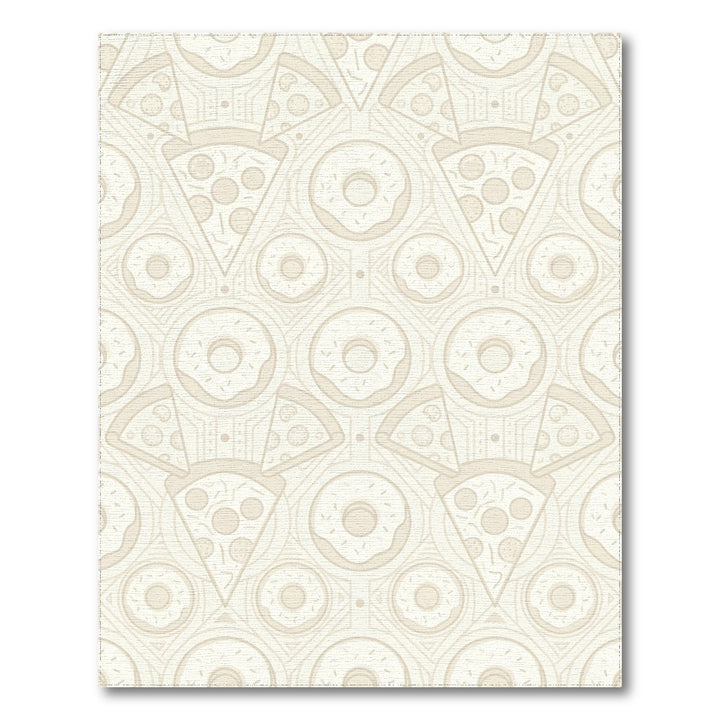 Pale Beige Pizza Donut Repeat Rug