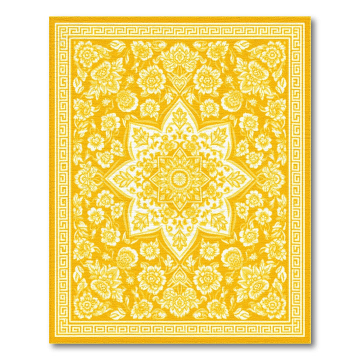 Yellow Floral Vintage Area Rug