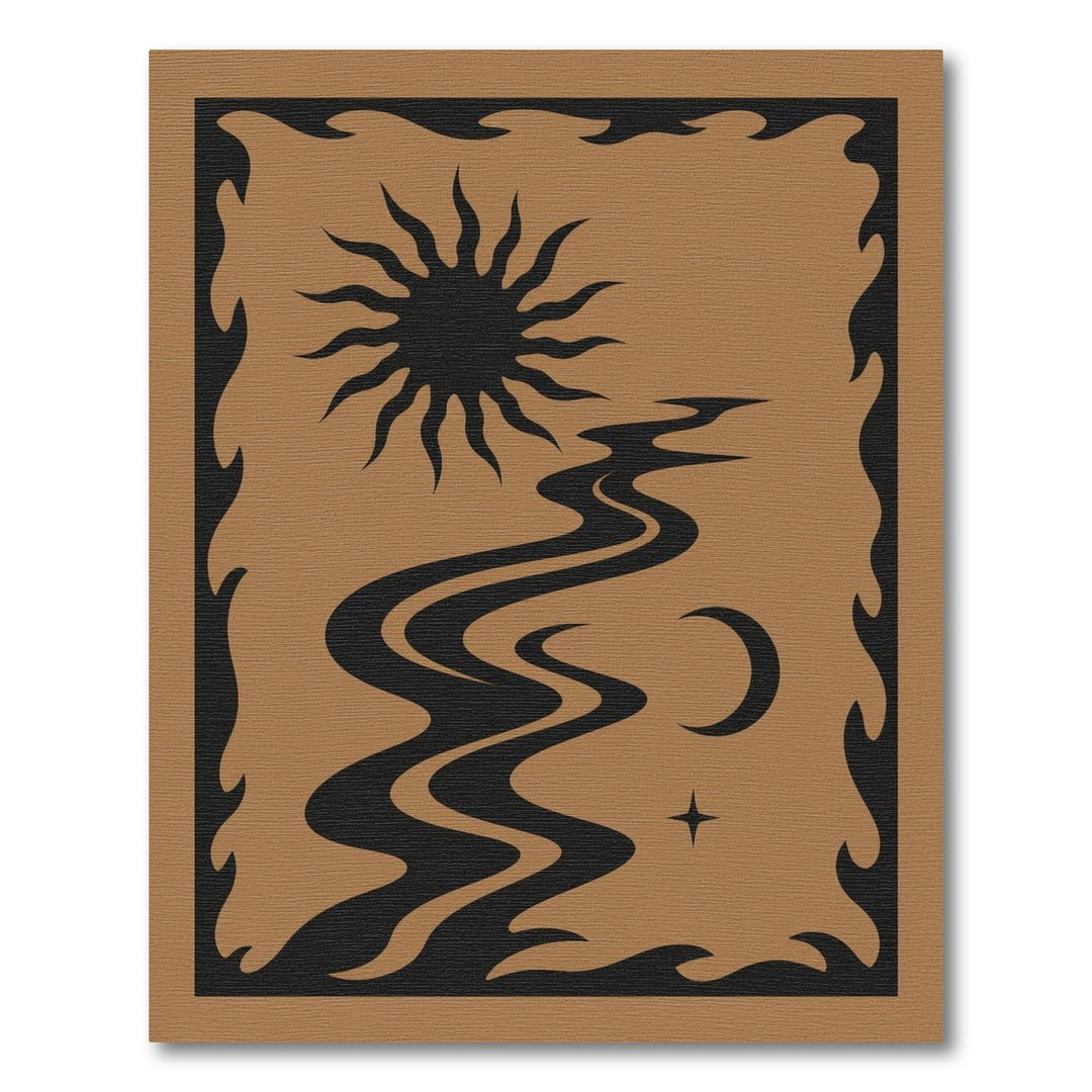 Celestial River Sun Moon Area Rug
