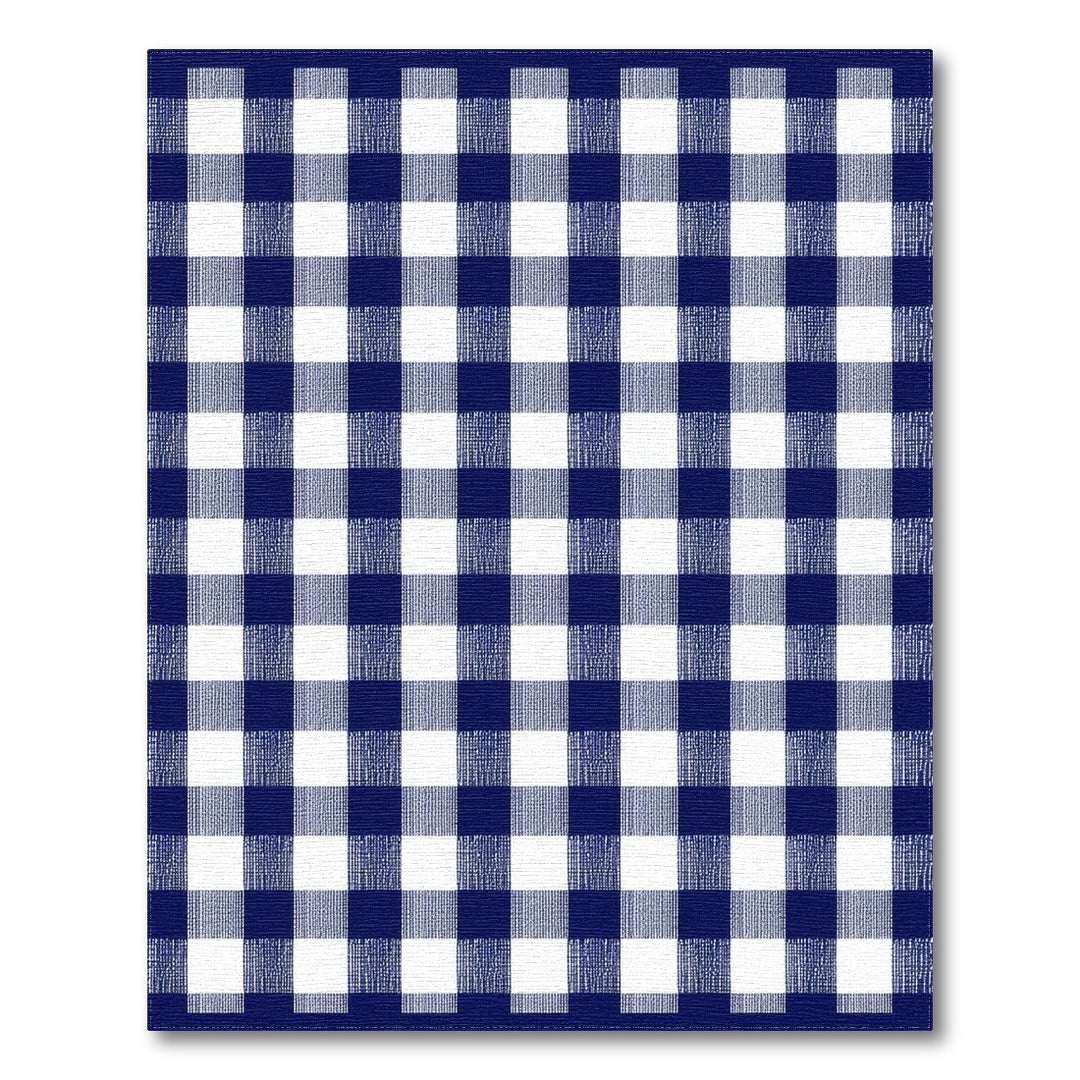 Navy Blue Checkered Geometric Modern Area Rug