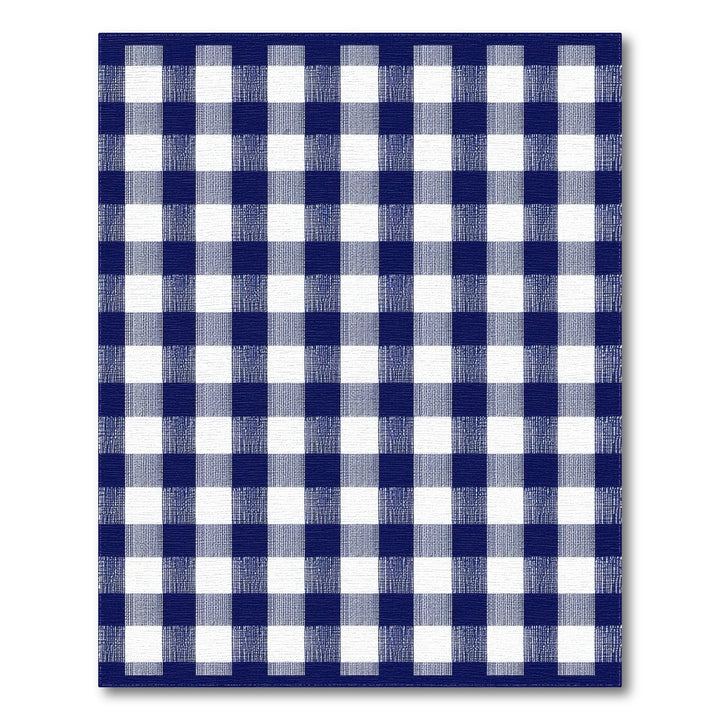 Navy Blue Checkered Geometric Modern Area Rug