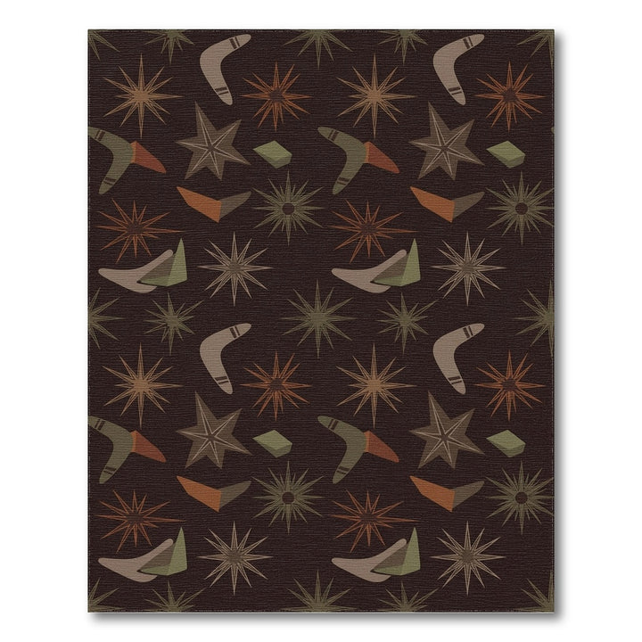 Retro Boomerang Starburst Geometric Shapes Rug