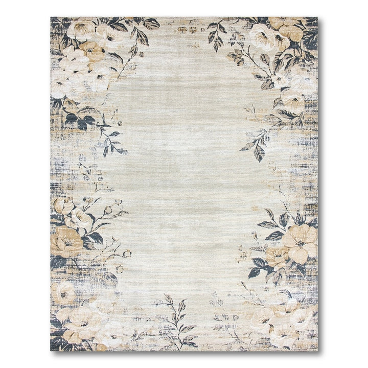 Vintage Floral Beige Area Rug