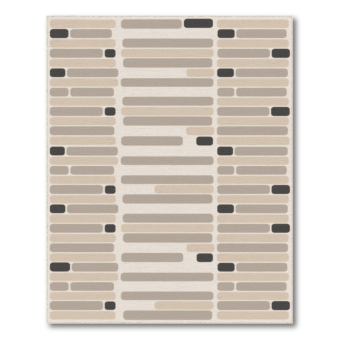 Beige Geometric Modern Area Rug