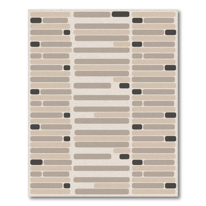 Beige Geometric Modern Area Rug