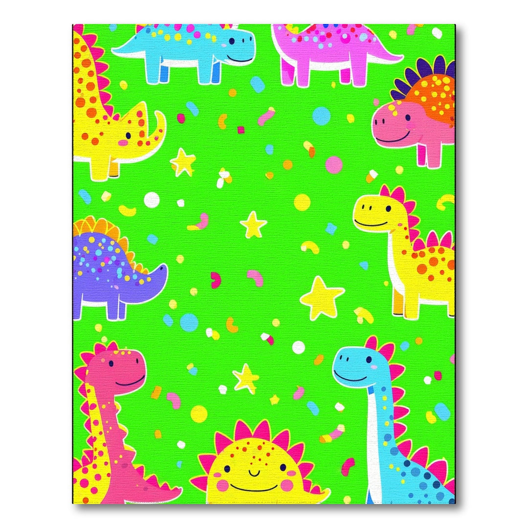 Colorful Dinosaur Kids Washable Area Rug
