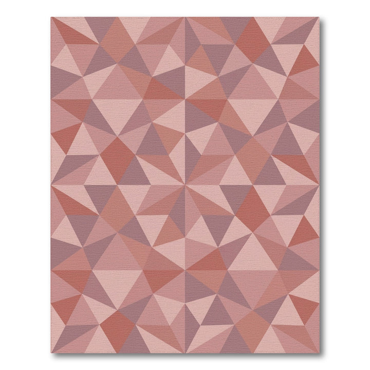Rose Pink Geometric Crystal Facets Rug