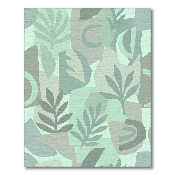 Abstract Foliage Collage in Seafoam Hues Rug