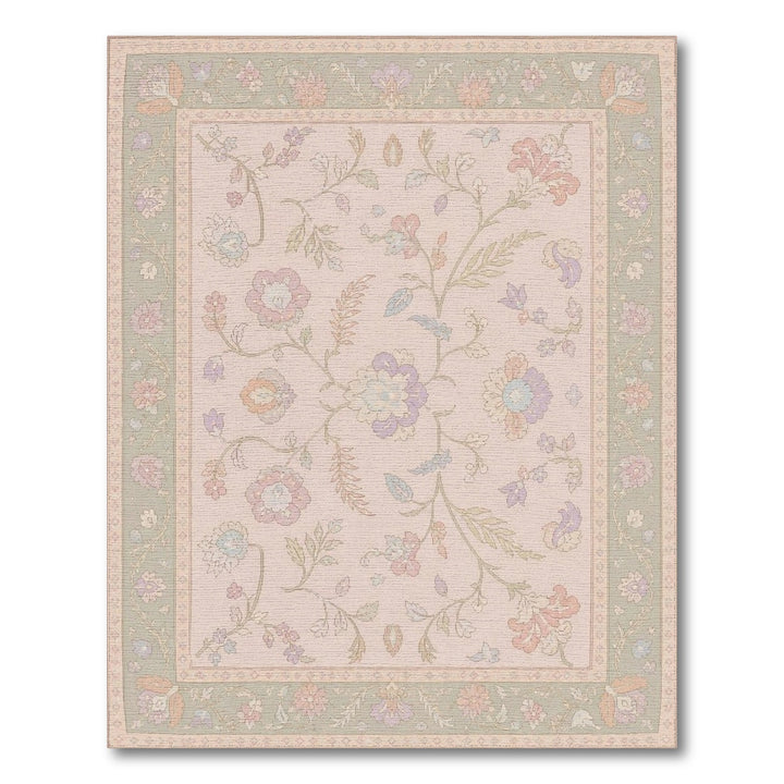Blush Pink Floral Vintage Area Rug