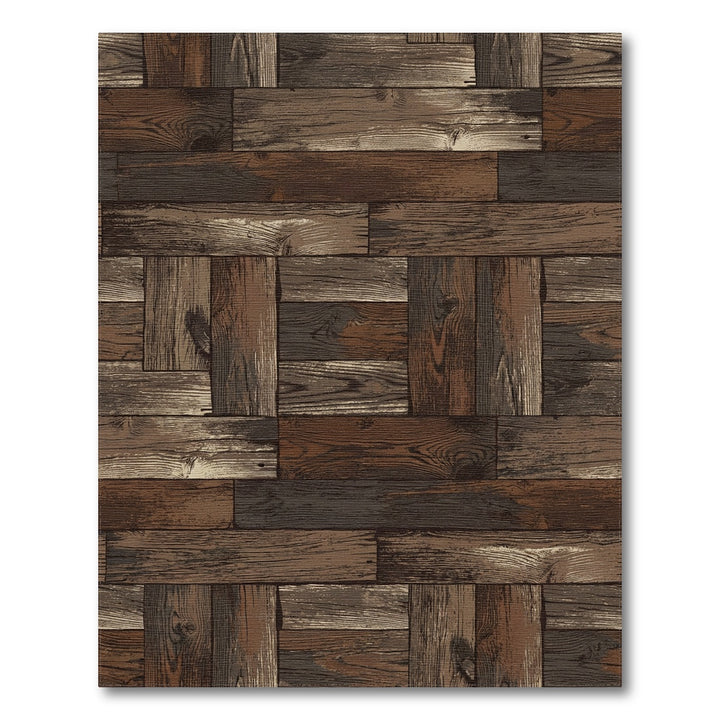 Rustic Wood Plank Parquet Rug
