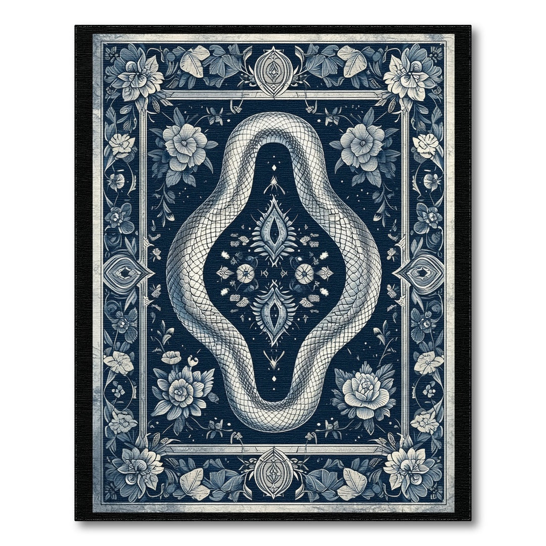 Blue Serpent Floral Area Rug