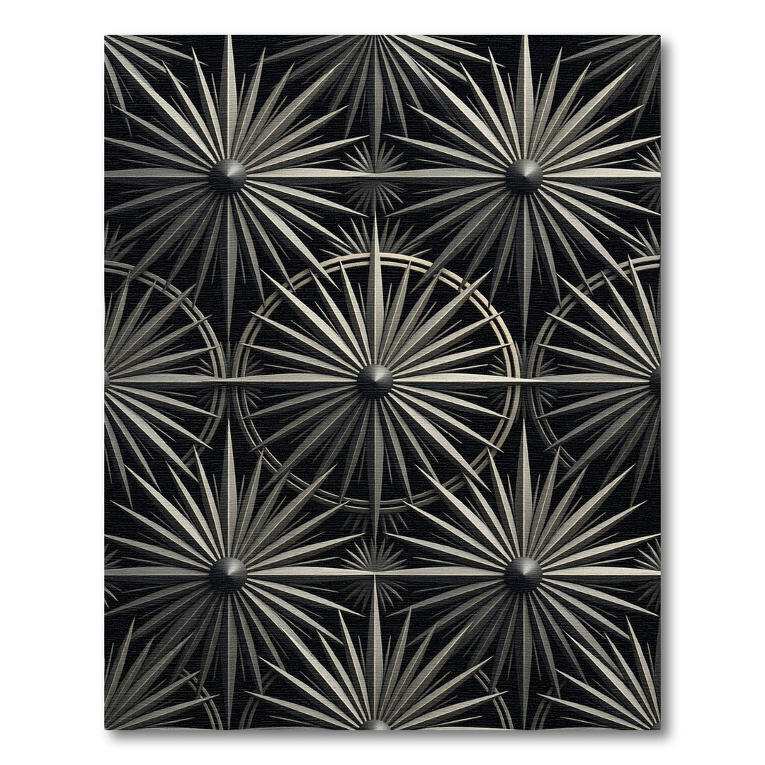 Art Deco Starburst Metallic Rug