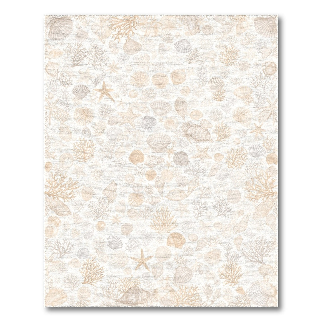 Beige Coastal Seashell Area Rug