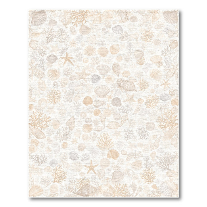 Beige Coastal Seashell Area Rug