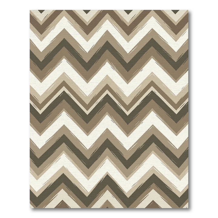 Earthy Chevron Brushstroke Geometric Rug