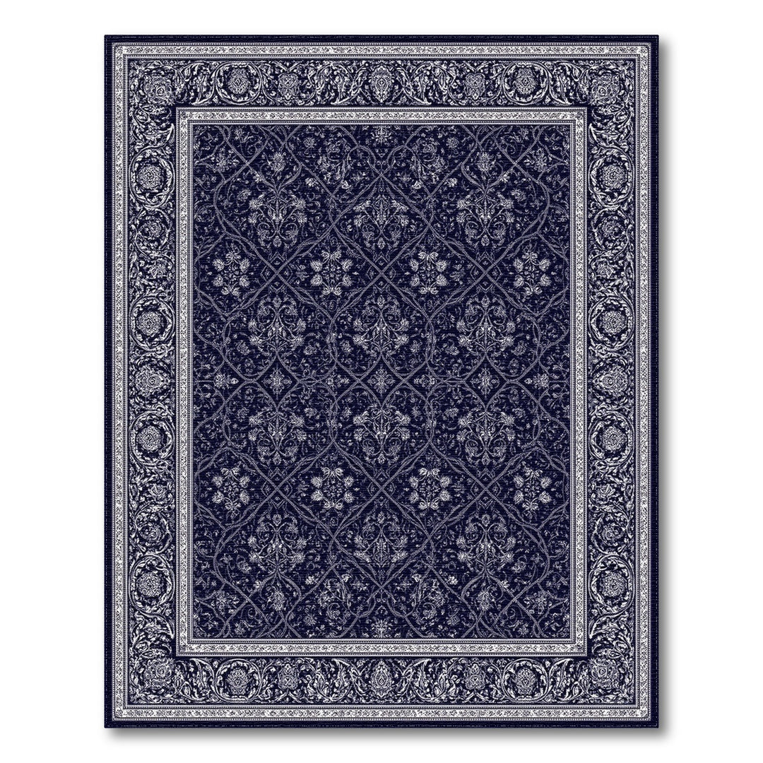 Navy Blue Traditional Persian Area Rug