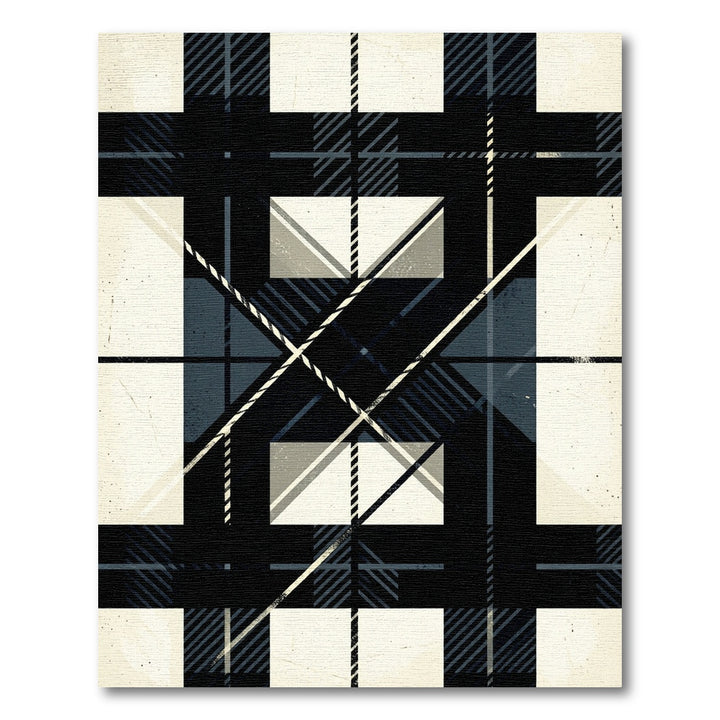 Bold Black White Plaid Geometric Rug
