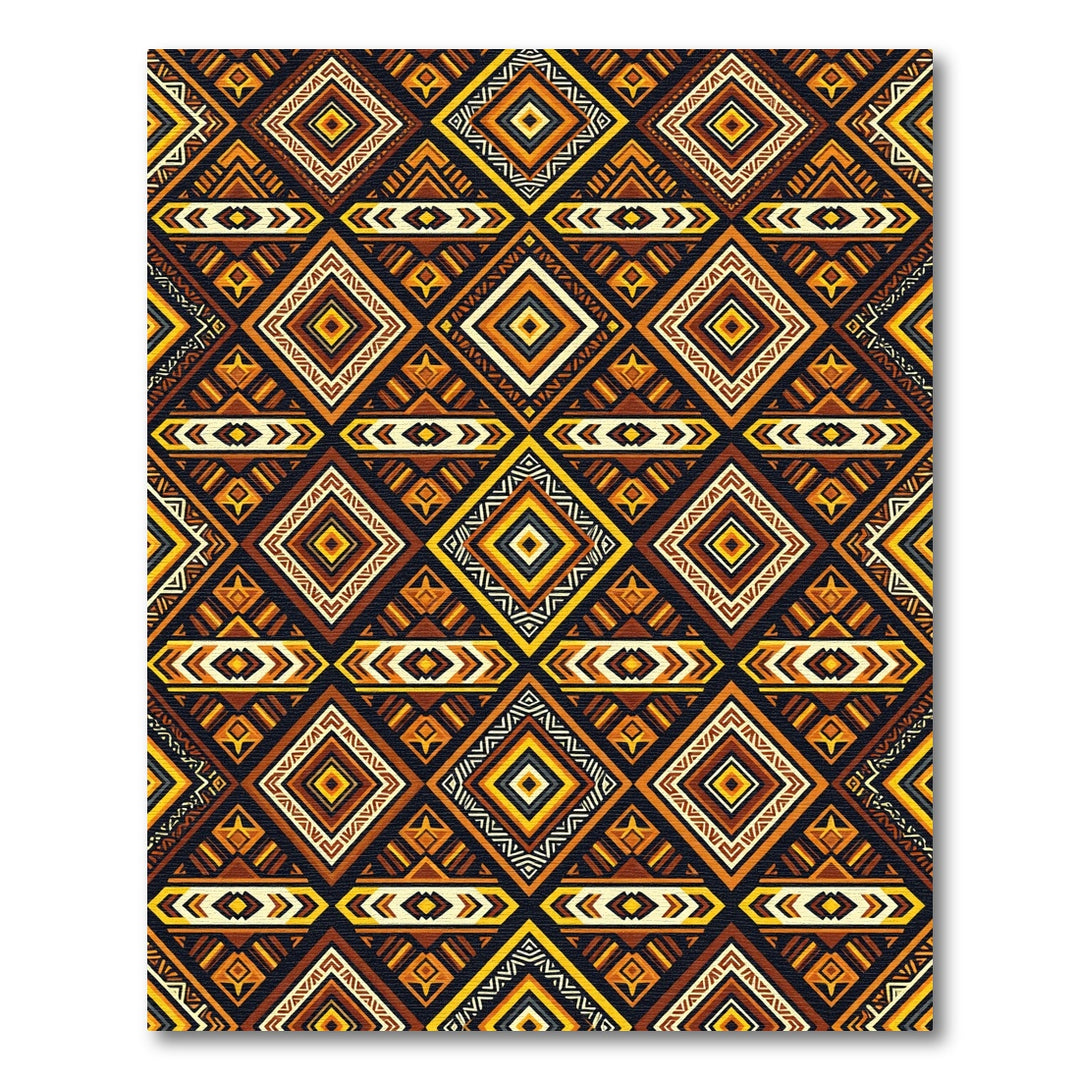 Tribal Diamond Earth Tones Rug