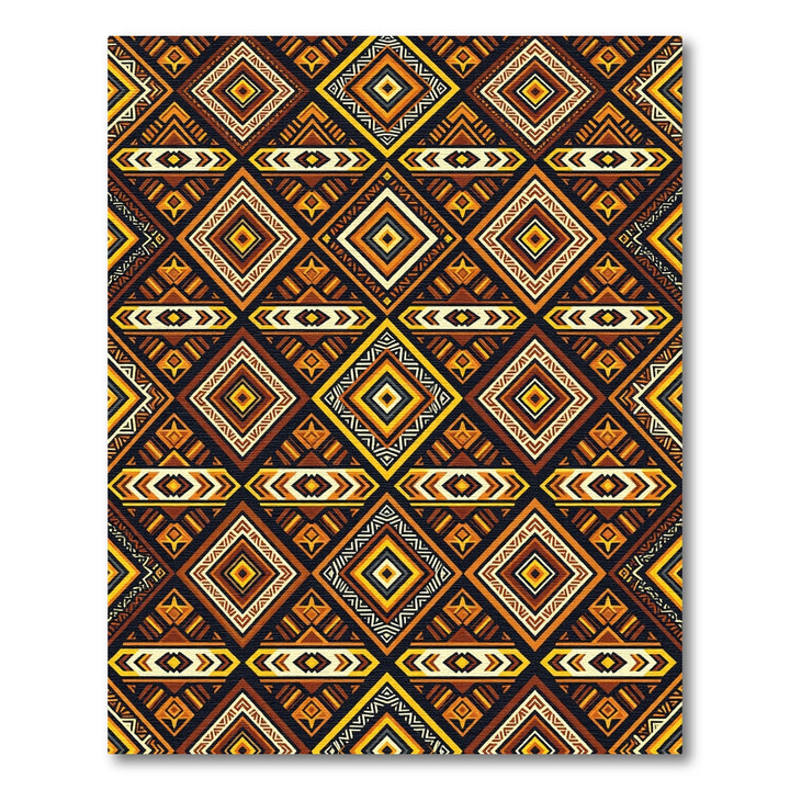 Tribal Diamond Earth Tones Rug