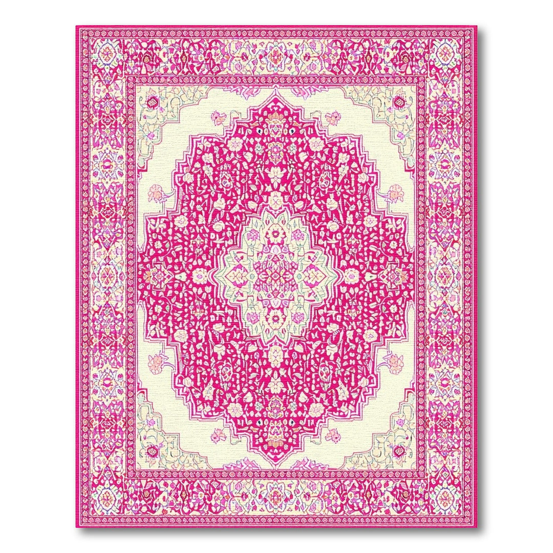 Medallion Pink Persian Floral Medallion Area Rug