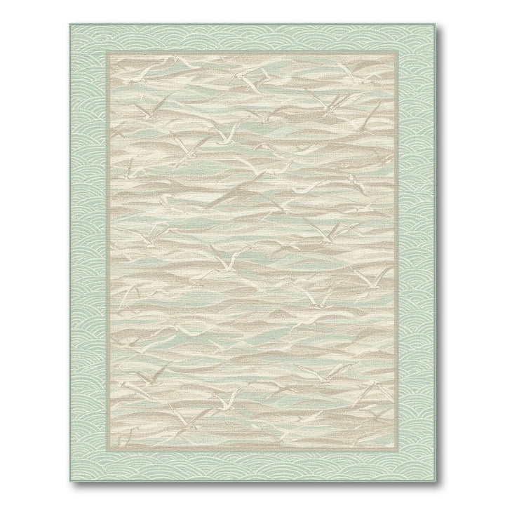 Coastal Waves and Birds Area Rug