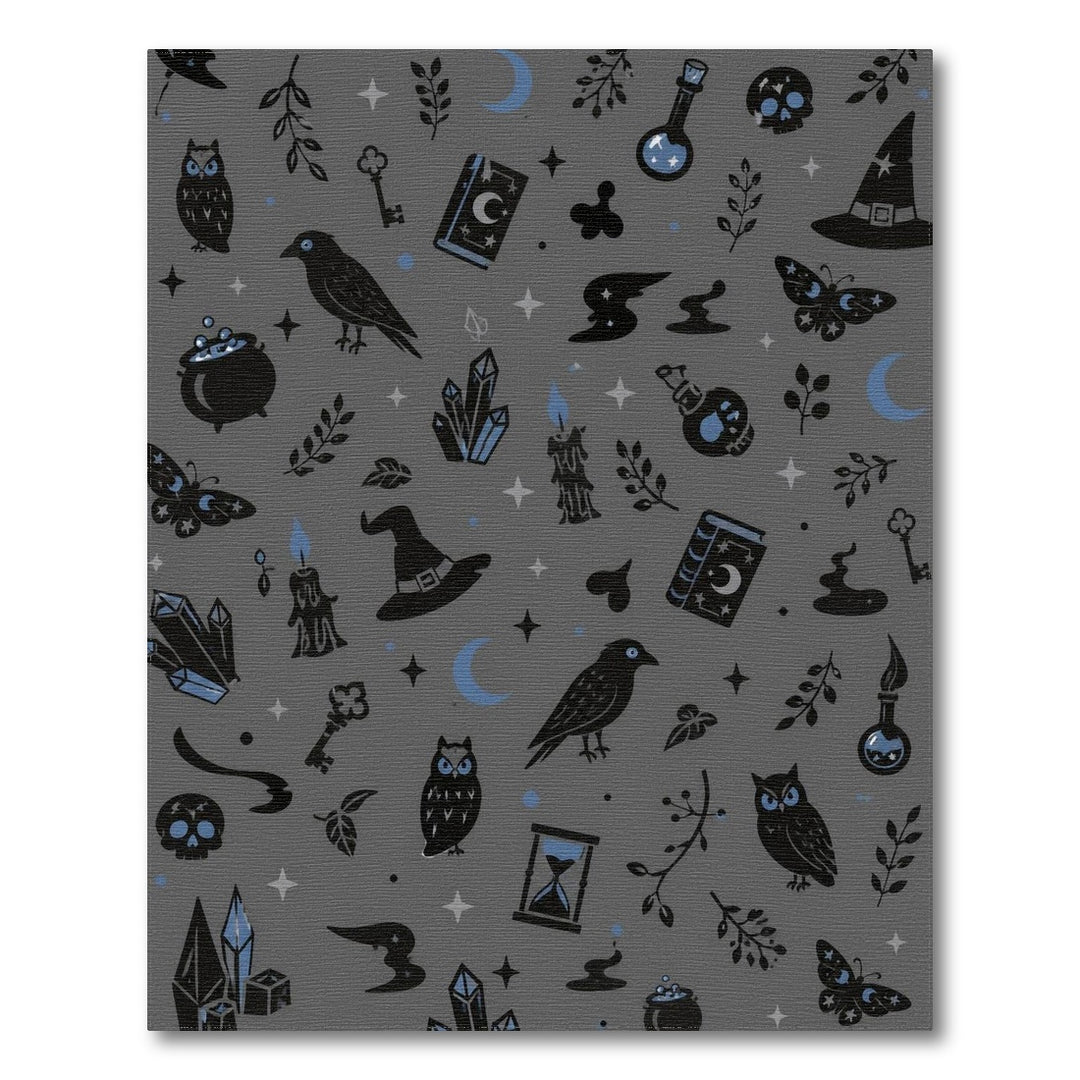 Grey Mystical Icons Area Rug