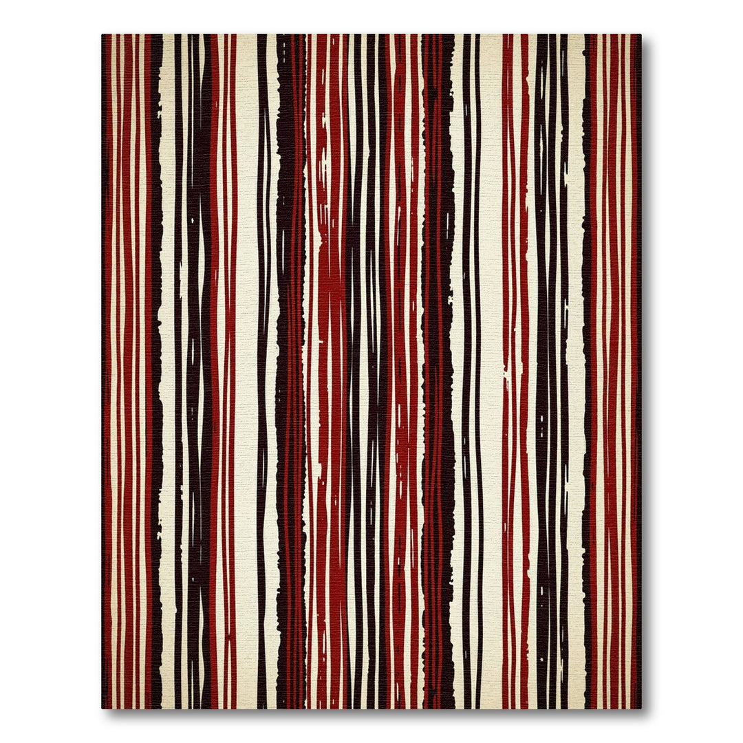 Bold Red Tan Stripe Rug
