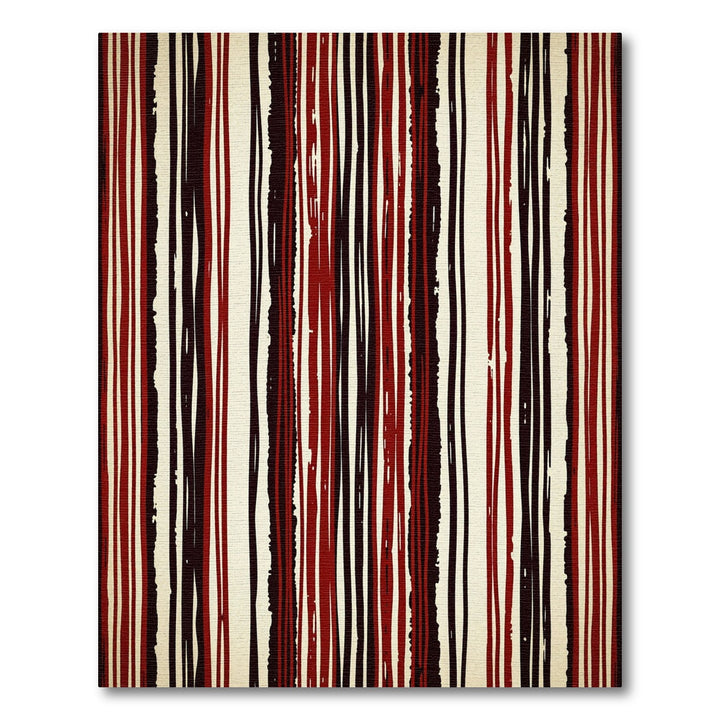 Bold Red Tan Stripe Rug