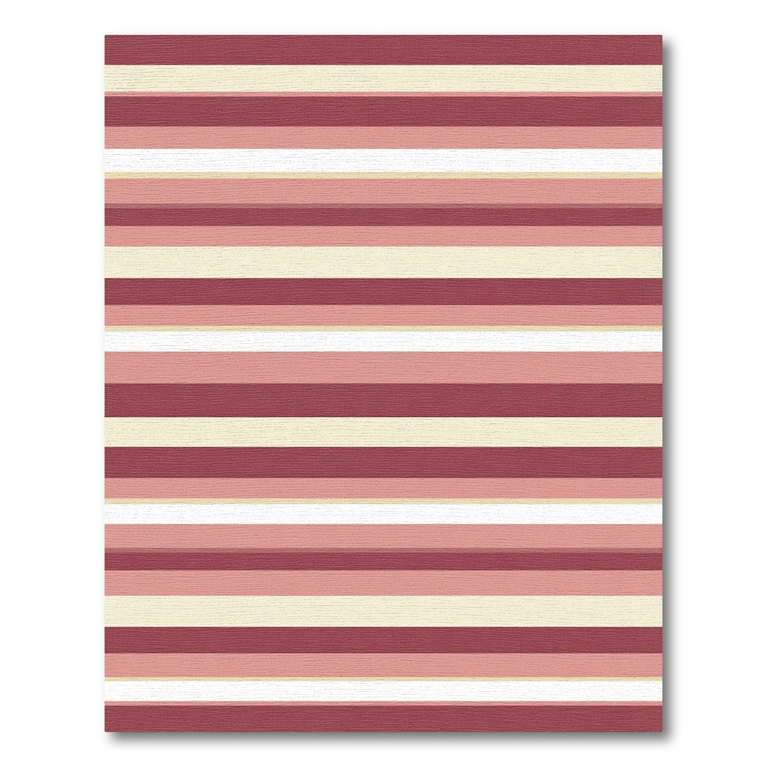 Salmon Pink Striped Band Rug